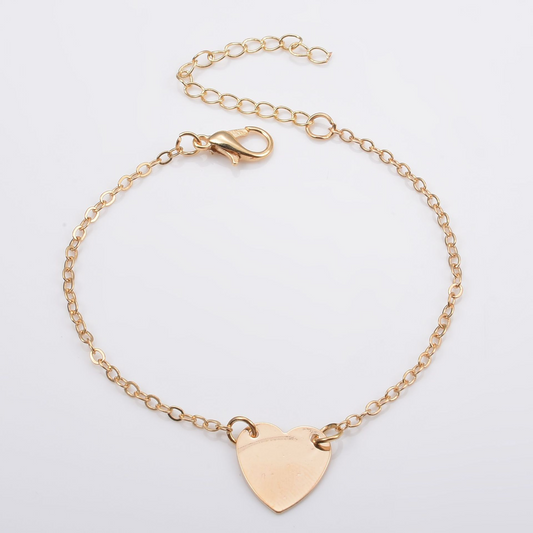 Chic Gold-Plated Heart Bracelet