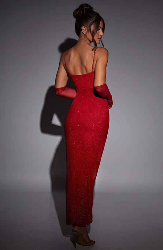 Esme Trixie Maxi Dress - Red Sparkle